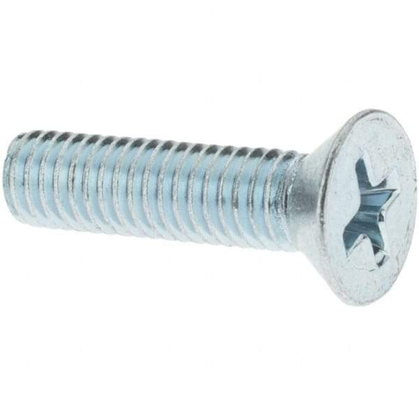 Value Collection - #10-32 UNF, 3/4" OAL Phillips Drive Machine Screw - Flat Head, Grade 2 Steel, Zinc-Plated Finish, Without Washer - USA Tool & Supply