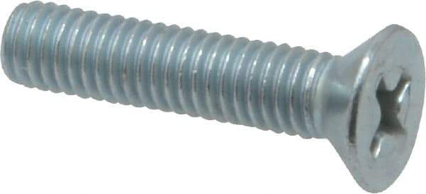 Value Collection - #10-32 UNF, 7/8" OAL Phillips Drive Machine Screw - Flat Head, Grade 2 Steel, Zinc-Plated Finish, Without Washer - USA Tool & Supply