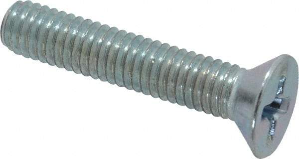 Value Collection - #10-32 UNF, 1" OAL Phillips Drive Machine Screw - Flat Head, Grade 2 Steel, Zinc-Plated Finish, Without Washer - USA Tool & Supply