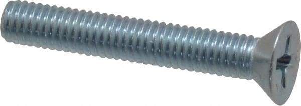 Value Collection - #10-32 UNF, 1-1/4" OAL Phillips Drive Machine Screw - Flat Head, Grade 2 Steel, Zinc-Plated Finish, Without Washer - USA Tool & Supply