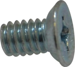 Value Collection - #12-24 UNC, 3/8" OAL Phillips Drive Machine Screw - Flat Head, Grade 2 Steel, Zinc-Plated Finish, Without Washer - USA Tool & Supply