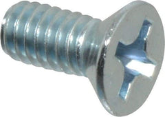 Value Collection - #12-24 UNC, 1/2" OAL Phillips Drive Machine Screw - Flat Head, Grade 2 Steel, Zinc-Plated Finish, Without Washer - USA Tool & Supply