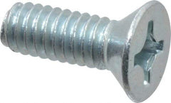 Value Collection - #12-24 UNC, 5/8" OAL Phillips Drive Machine Screw - Flat Head, Grade 2 Steel, Zinc-Plated Finish, Without Washer - USA Tool & Supply