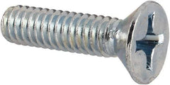Value Collection - #12-24 UNC, 7/8" OAL Phillips Drive Machine Screw - Flat Head, Grade J82 Steel, Zinc-Plated Finish, Without Washer - USA Tool & Supply
