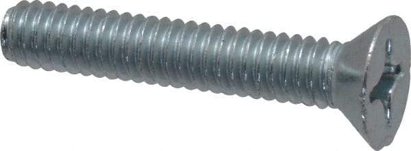 Value Collection - #12-24 UNC, 1-1/4" OAL Phillips Drive Machine Screw - Flat Head, Grade J82 Steel, Zinc-Plated Finish, Without Washer - USA Tool & Supply