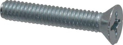 Value Collection - #12-24 UNC, 1-1/4" OAL Phillips Drive Machine Screw - Flat Head, Grade J82 Steel, Zinc-Plated Finish, Without Washer - USA Tool & Supply