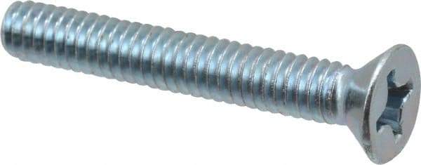 Value Collection - #12-24 UNC, 1-1/2" OAL Phillips Drive Machine Screw - Flat Head, Grade 2 Steel, Zinc-Plated Finish, Without Washer - USA Tool & Supply