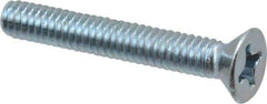 Value Collection - #12-24 UNC, 1-1/2" OAL Phillips Drive Machine Screw - Flat Head, Grade 2 Steel, Zinc-Plated Finish, Without Washer - USA Tool & Supply