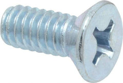 Value Collection - 1/4-20 UNC, 5/8" OAL Phillips Drive Machine Screw - Flat Head, Grade 2 Steel, Zinc-Plated Finish, Without Washer - USA Tool & Supply