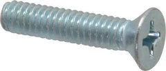 Value Collection - 1/4-20 UNC, 1-1/4" OAL Phillips Drive Machine Screw - Flat Head, Grade 2 Steel, Zinc-Plated Finish, Without Washer - USA Tool & Supply