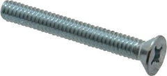 Value Collection - 1/4-20 UNC, 2" OAL Phillips Drive Machine Screw - Flat Head, Grade 2 Steel, Zinc-Plated Finish, Without Washer - USA Tool & Supply