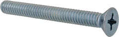 Value Collection - 1/4-20 UNC, 2-1/4" OAL Phillips Drive Machine Screw - Flat Head, Grade 2 Steel, Zinc-Plated Finish, Without Washer - USA Tool & Supply