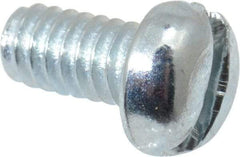 Value Collection - #5-40 UNC, 1/4" Length Under Head Slotted Drive Machine Screw - Round Head, Grade J82 Steel, Zinc-Plated Finish, Without Washer - USA Tool & Supply