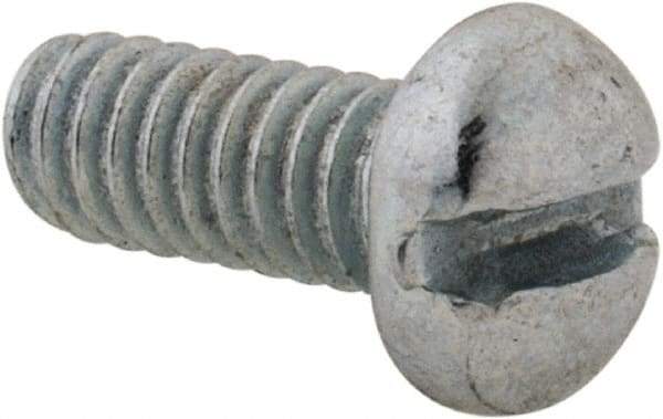 Value Collection - #5-40 UNC, 5/16" Length Under Head Slotted Drive Machine Screw - Round Head, Grade J82 Steel, Zinc-Plated Finish, Without Washer - USA Tool & Supply