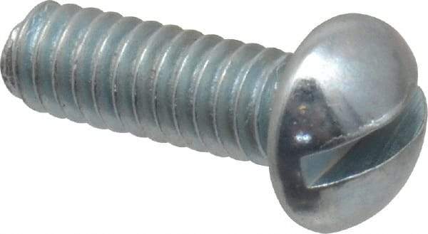 Value Collection - #5-40 UNC, 3/8" Length Under Head Slotted Drive Machine Screw - Round Head, Grade J82 Steel, Zinc-Plated Finish, Without Washer - USA Tool & Supply