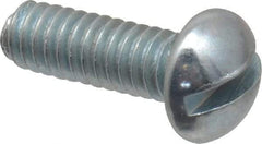 Value Collection - #5-40 UNC, 3/8" Length Under Head Slotted Drive Machine Screw - Round Head, Grade J82 Steel, Zinc-Plated Finish, Without Washer - USA Tool & Supply