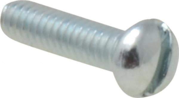 Value Collection - #5-40 UNC, 1/2" Length Under Head Slotted Drive Machine Screw - Round Head, Grade J82 Steel, Zinc-Plated Finish, Without Washer - USA Tool & Supply