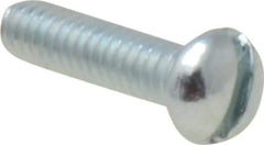 Value Collection - #5-40 UNC, 1/2" Length Under Head Slotted Drive Machine Screw - Round Head, Grade J82 Steel, Zinc-Plated Finish, Without Washer - USA Tool & Supply