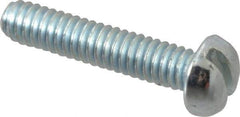 Value Collection - #5-40 UNC, 5/8" Length Under Head Slotted Drive Machine Screw - Round Head, Grade J82 Steel, Zinc-Plated Finish, Without Washer - USA Tool & Supply