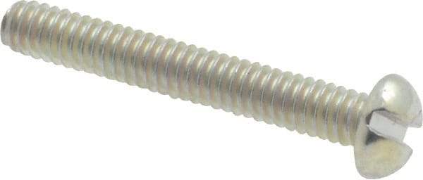 Value Collection - #5-40 UNC, 7/8" Length Under Head Slotted Drive Machine Screw - Round Head, Grade J82 Steel, Zinc-Plated Finish, Without Washer - USA Tool & Supply