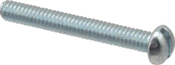 Value Collection - #5-40 UNC, 1" Length Under Head Slotted Drive Machine Screw - Round Head, Grade J82 Steel, Zinc-Plated Finish, Without Washer - USA Tool & Supply