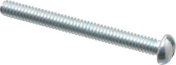 Value Collection - #5-40 UNC, 1-1/4" Length Under Head Slotted Drive Machine Screw - Round Head, Grade 2 Alloy Steel, Zinc-Plated Finish, Without Washer - USA Tool & Supply