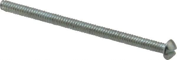 Value Collection - #6-32 UNC, 2-1/4" Length Under Head Slotted Drive Machine Screw - Round Head, Grade 2 Alloy Steel, Zinc-Plated Finish, Without Washer - USA Tool & Supply