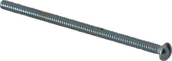 Value Collection - #6-32 UNC, 2-1/2" Length Under Head Slotted Drive Machine Screw - Round Head, Grade 2 Alloy Steel, Zinc-Plated Finish, Without Washer - USA Tool & Supply