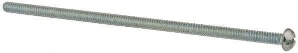Value Collection - #6-32 UNC, 3-3/4" Length Under Head Slotted Drive Machine Screw - Round Head, Grade 2 Alloy Steel, Zinc-Plated Finish, Without Washer - USA Tool & Supply