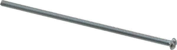Value Collection - #6-32 UNC, 4" Length Under Head Slotted Drive Machine Screw - Round Head, Grade 2 Alloy Steel, Zinc-Plated Finish, Without Washer - USA Tool & Supply