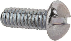 Value Collection - #8-32 UNC, 7/16" Length Under Head Slotted Drive Machine Screw - Round Head, Grade J82 Steel, Zinc-Plated Finish, Without Washer - USA Tool & Supply