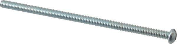 Value Collection - #8-32 UNC, 3-1/2" Length Under Head Slotted Drive Machine Screw - Round Head, Grade 2 Alloy Steel, Zinc-Plated Finish, Without Washer - USA Tool & Supply