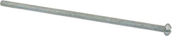 Value Collection - #8-32 UNC, 5" Length Under Head Slotted Drive Machine Screw - Round Head, Grade J82 Steel, Zinc-Plated Finish, Without Washer - USA Tool & Supply
