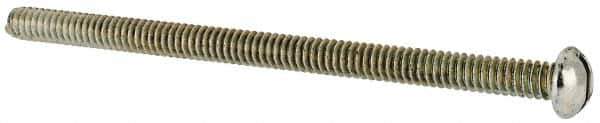 Value Collection - #10-24 UNC, 3-1/4" Length Under Head Slotted Drive Machine Screw - Round Head, Grade J82 Steel, Zinc-Plated Finish, Without Washer - USA Tool & Supply