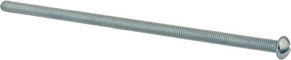 Value Collection - #10-32 UNF, 5" Length Under Head Slotted Drive Machine Screw - Round Head, Grade J82 Steel, Zinc-Plated Finish, Without Washer - USA Tool & Supply