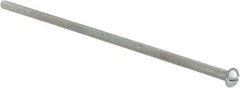 Value Collection - #10-32 UNF, 6" Length Under Head Slotted Drive Machine Screw - Round Head, Grade J82 Steel, Zinc-Plated Finish, Without Washer - USA Tool & Supply
