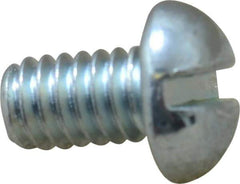 Value Collection - #12-24 UNC, 3/8" Length Under Head Slotted Drive Machine Screw - Round Head, Grade J82 Steel, Zinc-Plated Finish, Without Washer - USA Tool & Supply