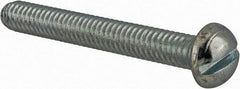 Value Collection - #12-24 UNC, 1-3/4" Length Under Head Slotted Drive Machine Screw - Round Head, Grade J82 Steel, Zinc-Plated Finish, Without Washer - USA Tool & Supply