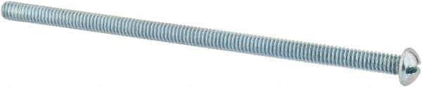 Value Collection - 1/4-20 UNC, 5-1/2" Length Under Head Slotted Drive Machine Screw - Round Head, Grade 2 Alloy Steel, Zinc-Plated Finish, Without Washer - USA Tool & Supply