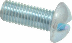 Value Collection - 1/4-28 UNF, 5/8" Length Under Head Slotted Drive Machine Screw - Round Head, Grade J82 Steel, Zinc-Plated Finish, Without Washer - USA Tool & Supply