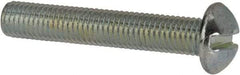 Value Collection - 1/4-28 UNF, 1-1/2" Length Under Head Slotted Drive Machine Screw - Round Head, Grade J82 Steel, Zinc-Plated Finish, Without Washer - USA Tool & Supply