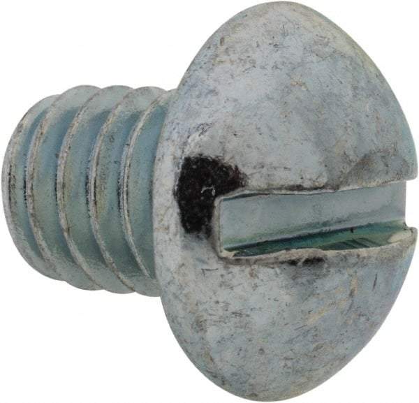 Value Collection - 5/16-18 UNC, 3/8" Length Under Head Slotted Drive Machine Screw - Round Head, Grade J82 Steel, Zinc-Plated Finish, Without Washer - USA Tool & Supply