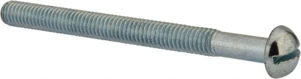 Value Collection - 5/16-18 UNC, 3-3/4" Length Under Head Slotted Drive Machine Screw - Round Head, Grade J82 Steel, Zinc-Plated Finish, Without Washer - USA Tool & Supply