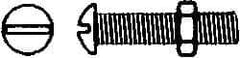 Value Collection - 1/4-20 UNC, 6" Length Under Head Slotted Drive Machine Screw - Round Head, Grade 2 Steel, Zinc-Plated Finish, Without Washer - USA Tool & Supply