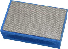 AMPLEX - Ultra Fine Grade, 1800 Grit, Diamond Hand Pad - Blue, 2-1/8" Wide x 3-1/2" Long x 1-1/2" Thick, Coated - USA Tool & Supply