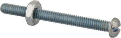 Value Collection - #8-32 UNC, 1-3/4" Length Under Head Slotted Drive Machine Screw - Round Head, Grade J82 Steel, Zinc-Plated Finish, Without Washer - USA Tool & Supply