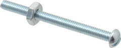 Value Collection - #8-32 UNC, 2" Length Under Head Slotted Drive Machine Screw - Round Head, Grade 2 Steel, Zinc-Plated Finish, Without Washer - USA Tool & Supply