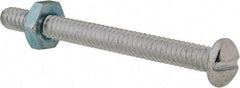 Value Collection - #10-24 UNC, 2" Length Under Head Slotted Drive Machine Screw - Round Head, Grade 2 Steel, Zinc-Plated Finish, Without Washer - USA Tool & Supply