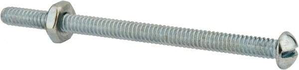 Value Collection - #10-24 UNC, 3" Length Under Head Slotted Drive Machine Screw - Round Head, Grade 2 Steel, Zinc-Plated Finish, Without Washer - USA Tool & Supply