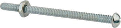 Value Collection - #10-24 UNC, 3" Length Under Head Slotted Drive Machine Screw - Round Head, Grade 2 Steel, Zinc-Plated Finish, Without Washer - USA Tool & Supply